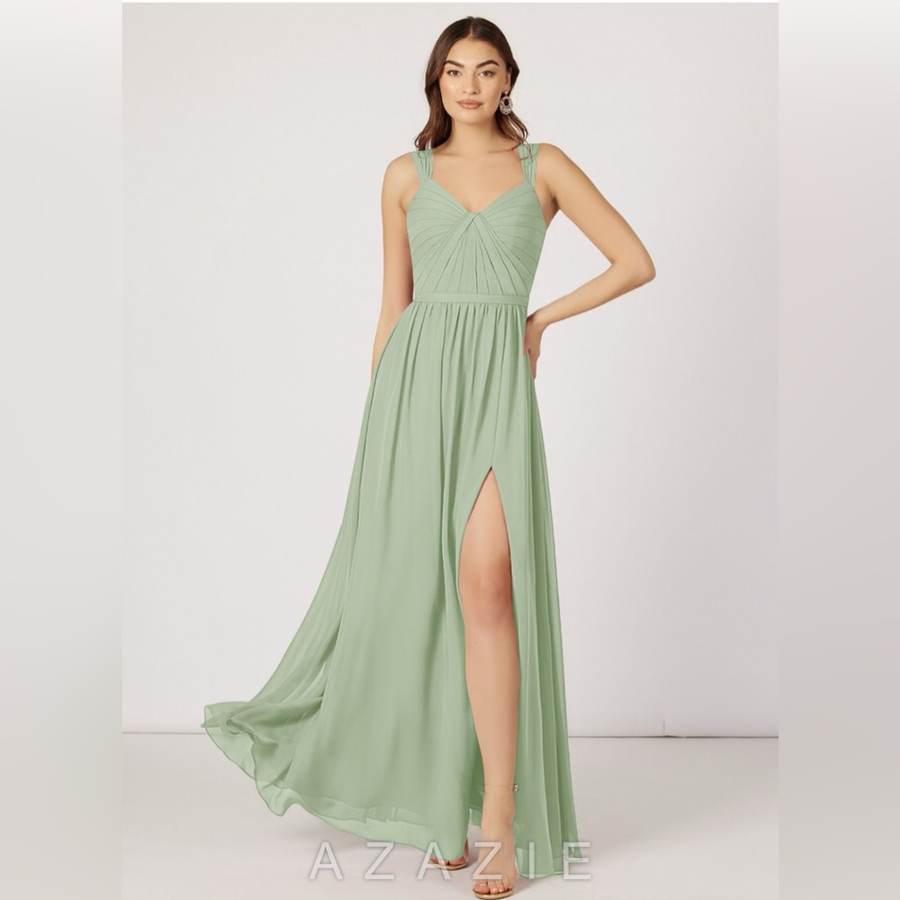 Azazie Evie Agave A10 Bridesmaid Dress
